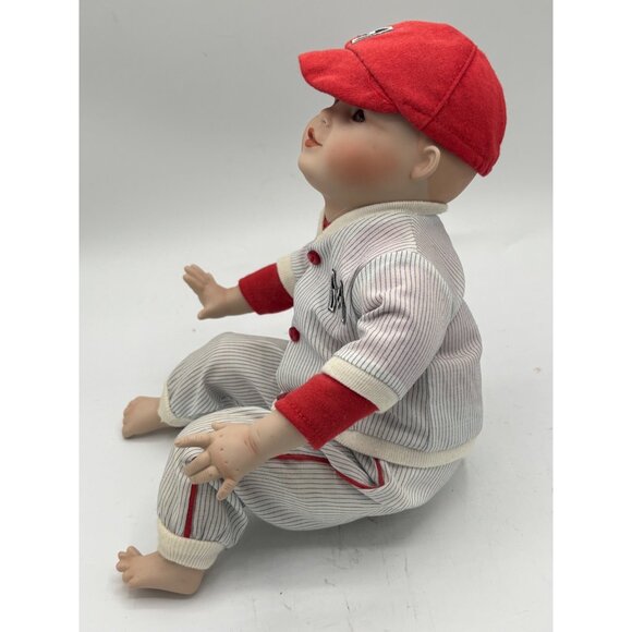 Vintage Yolanda Bello Signed Michael Baseball Baby Boy Porcelain Doll 11" - Picture 15 of 16